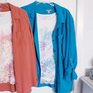 EUC J.Jill & Coldwater Creek Shirt/Tee, M/L 10-12